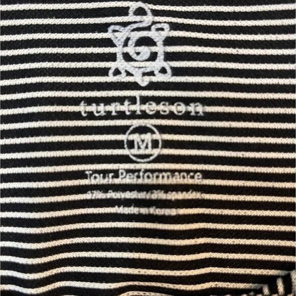 Turtleson Men's Carter Stripe Polo/Golf Shirt Black & White Size Medium - Picture 3 of 7